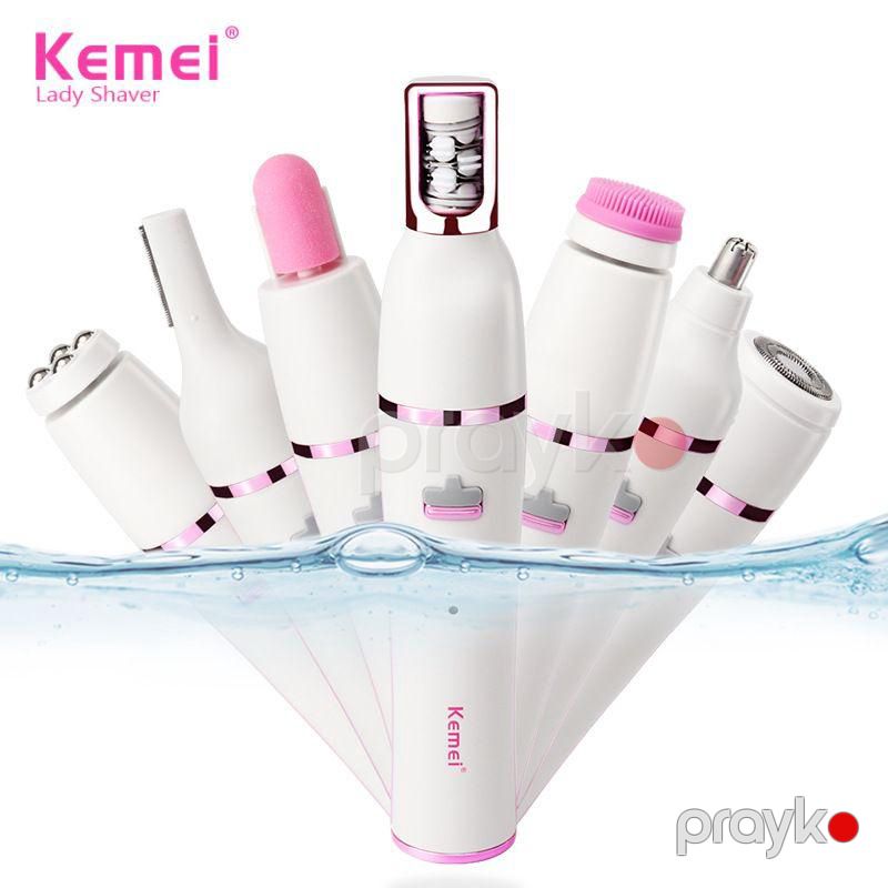 Kemei KM-2189 elektrikli üz təmizləyici masaj fırçası 7 IN 1 qadın elektrikli epilator suya davamlı qadın təraş üzə qulluq vasitəsi — Gigiyena, Bakı (8)