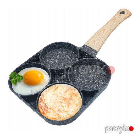 Yumurta Pancake Bişirmək Üçün Tava 4 Bölməli 18 sm Qranit Tava — Bakı