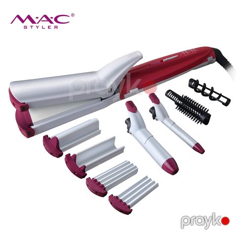 MACstyler MC-2075 8 Başlıqlı Peşəkar Saç Həcimləndirici Fen Çok Fonksiyonlu Keramik Dəyişiləbilən Başlıqlı Saç Düzleştirici Fen Set — Bakı