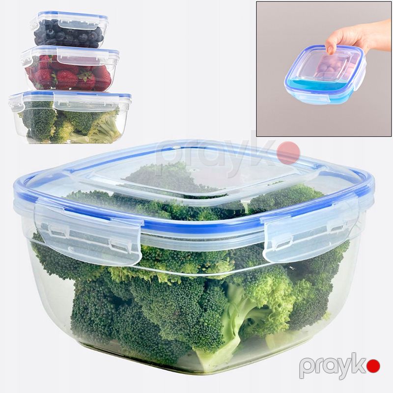 4-lü Saxlama Qabı 500-900-1500 2400ml Klidli Sızdırmaz Saxlama Qabı Şəffaf Plastik Qida Saxlama Qabı — Qablar və mətbəx əşyaları, Bakı (5)