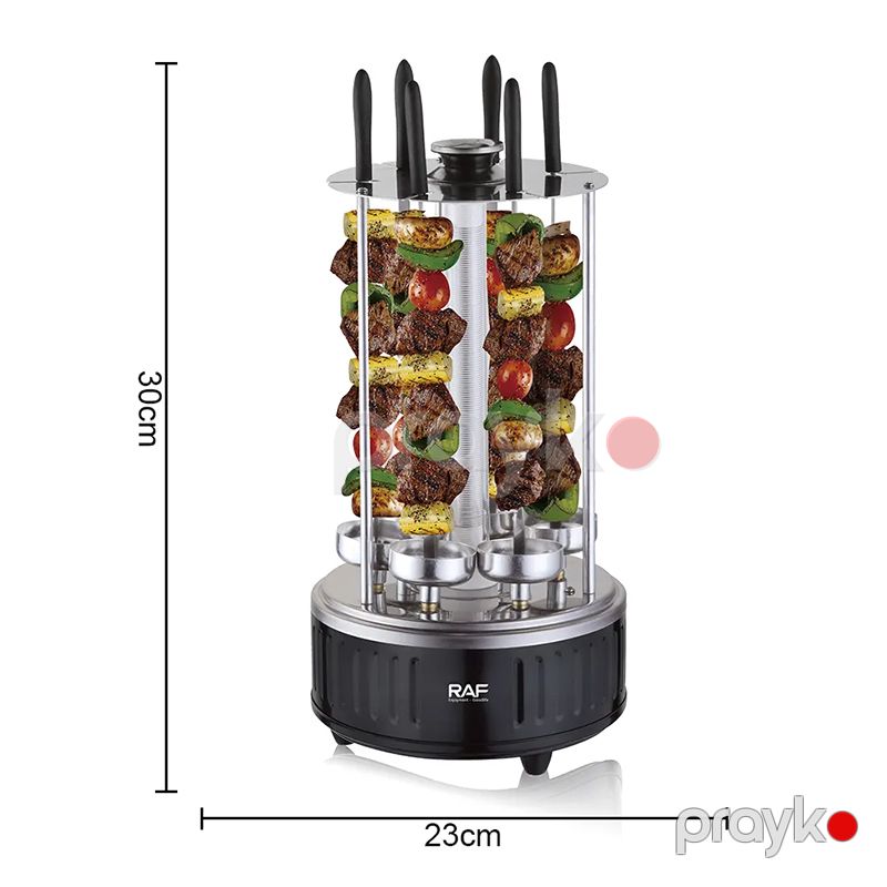 RAF R.8612 Çoxfunksiyalı Elektrikli Manqal Şaquli Portativ Fırlanan Barbekü 1000W — Soba və qrillər, Bakı (5)