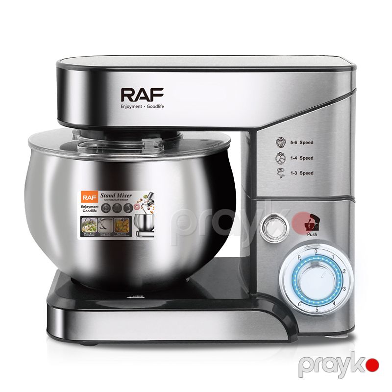 Raf 1000w Standlı Mikser Gümüş Rəngli R6683 Mikser Paslanmayan polad 1000W 6.8L Tutumlu Stend mikser RAF R.6683 — Blenderlər, xırdalayanlar və mikserlər, Bakı (5)