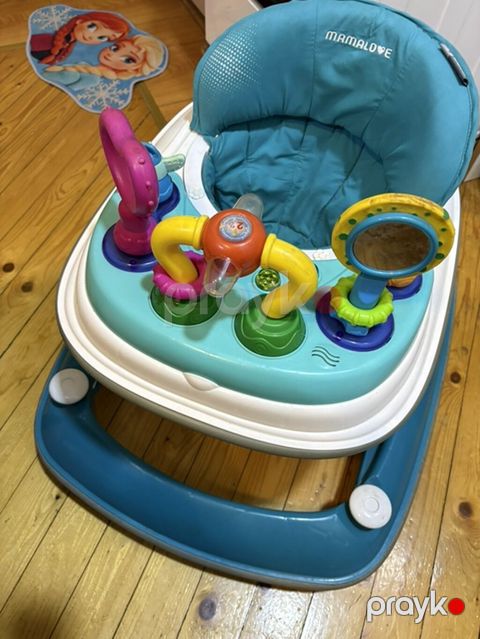 Mamalove uşaq gəzdirəni (baby walker) - Rəng: mavi-ağ gövdə, turkuaz — Bakı