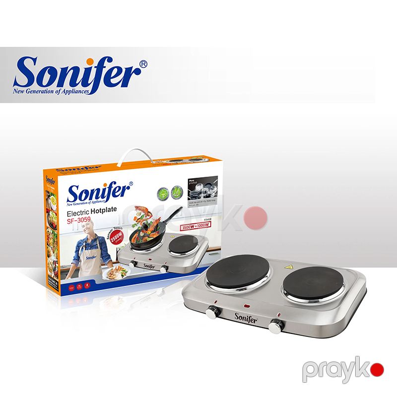 Sonıfer SF-3059 2 Ocaqlı 2500W Elektrik Sobası Mətbəx İstifadəsi Üçün 2 Disk Plitəli Qızdırıcı Elektrikli Pilitə Stolüstü Elektrikli Qızdırıcı — Plitələr, Bakı (2)