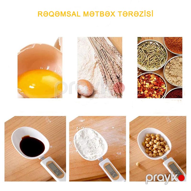 Rəqəmsal Mətbəx Tərəzisi 500q 0.1q Qida Çəki Ölçmə Qaşığı Qəhvə Çay Şəkər Qaşığı Tərəzi — Tərəzi, Bakı (5)
