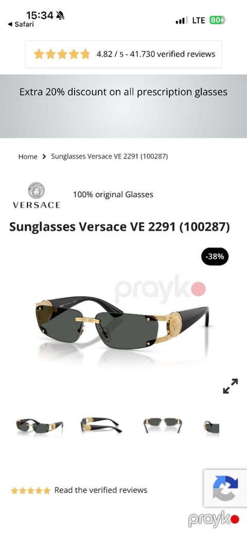 Gün eynəyi, Versace, Yeni — Bakı