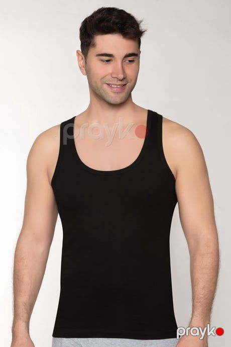Kişilər üçün mayka Dpwry_502m, qara, modal/pambıq/elastan, ölçü M — Bakı