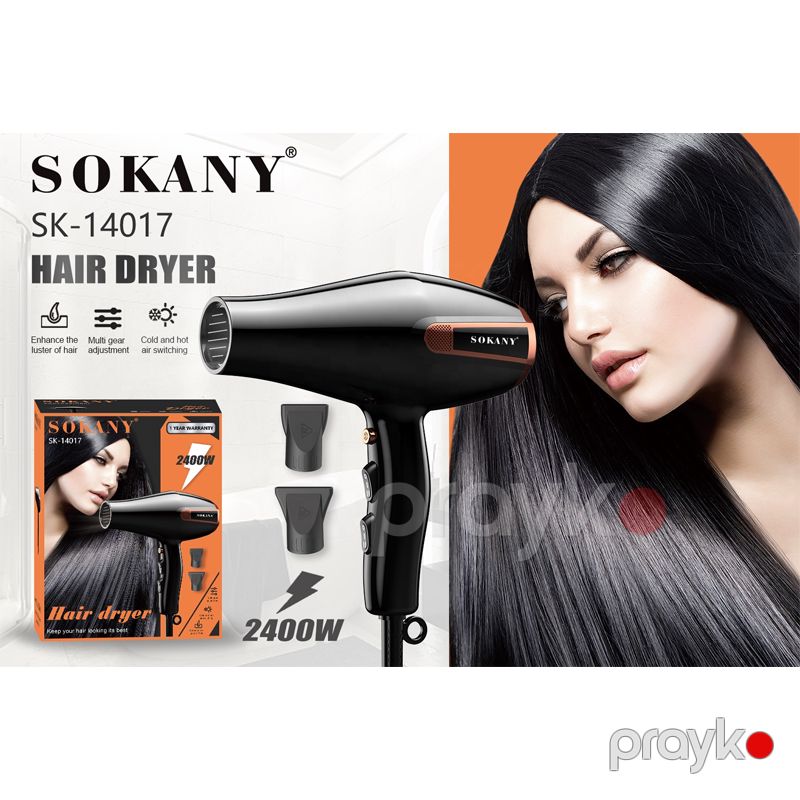Sokany SK-14017 - Hava Feni Saç Qurutma Maşını 2400W Güc 2 Sürət 2 Temperatur Rejimi — Fən, Bakı (3)