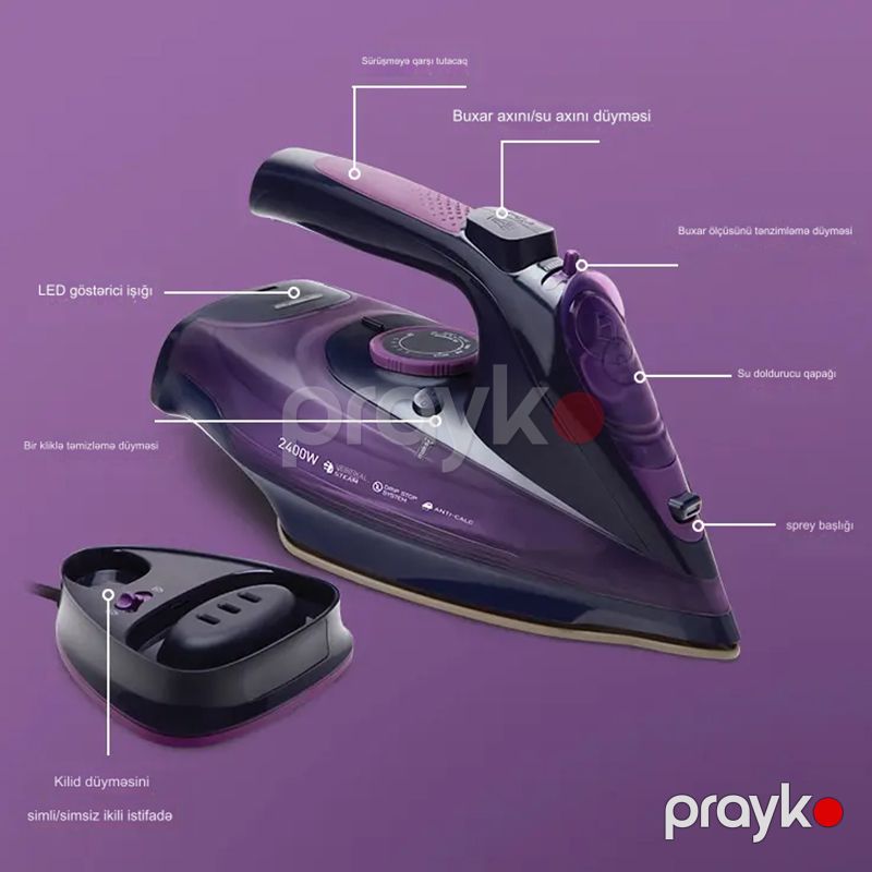 Sokany SK-2085 Elektrikli Ütü Buxarlı Ütü Professional Buxarlı Ütü 2400W — Ev texnikası, Bakı (5)