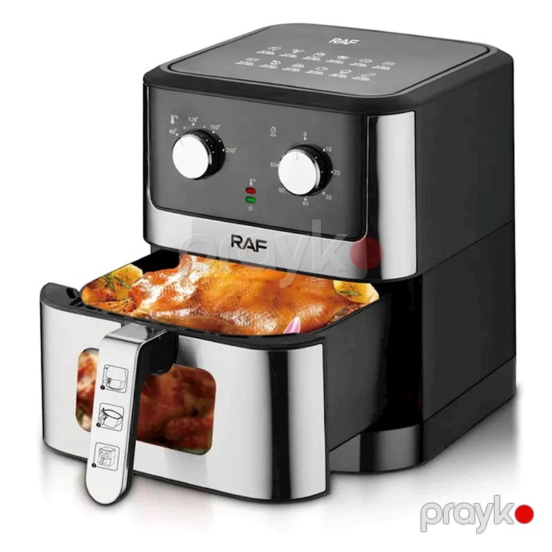 Raf Hava Fritöz 8lt Qara R-5341 1500W Airfrey Peşəkar Air Frey RAF Air Fryer 8lt — Digər mətbəx texnikası, Bakı (2)