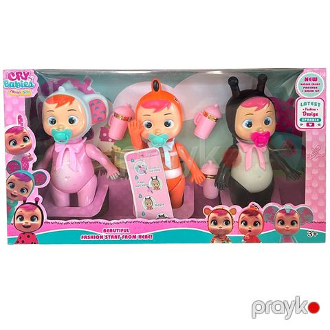 Cry Babies Magic Tears Oyuncaq Körpə Gəlincik Dəsti 3 Ədəd — Bakı