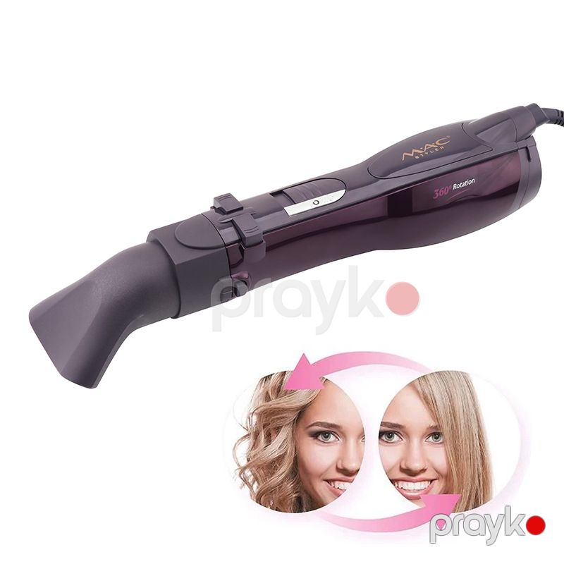 MAC 5-i 1 Arada 360 Avtomatik Fırlanan Keramika Hava Feni İonlu Peşəkar Saç Qurutma Maşını MC-6660 Fırlanan Fırça Daraq Fen — Fən, Bakı (6)