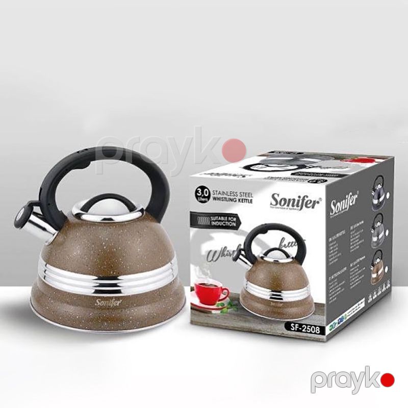 Sonifer SF-2508 Çaydan İstiliyədavamlı Tutacaqlı Paslanmaya Qarşı Fışıltı Yüksək Güclü Güclü Çaydan 3 л — Çaynikler və qəhvə qabları, Bakı (3)