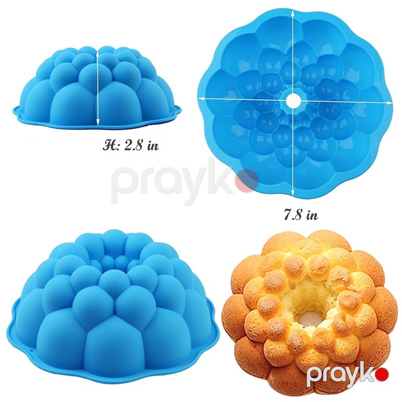 Yüksək Keyfiyyətli Bundt Tort Qabı silikon dəyirmi tort qabı, kiçik qabarcıq dizaynı ilə - tortlar, ponçiklər, jele, pudinq, şokolad bişirmə qəlibi — Qablar və mətbəx əşyaları, Bakı (6)