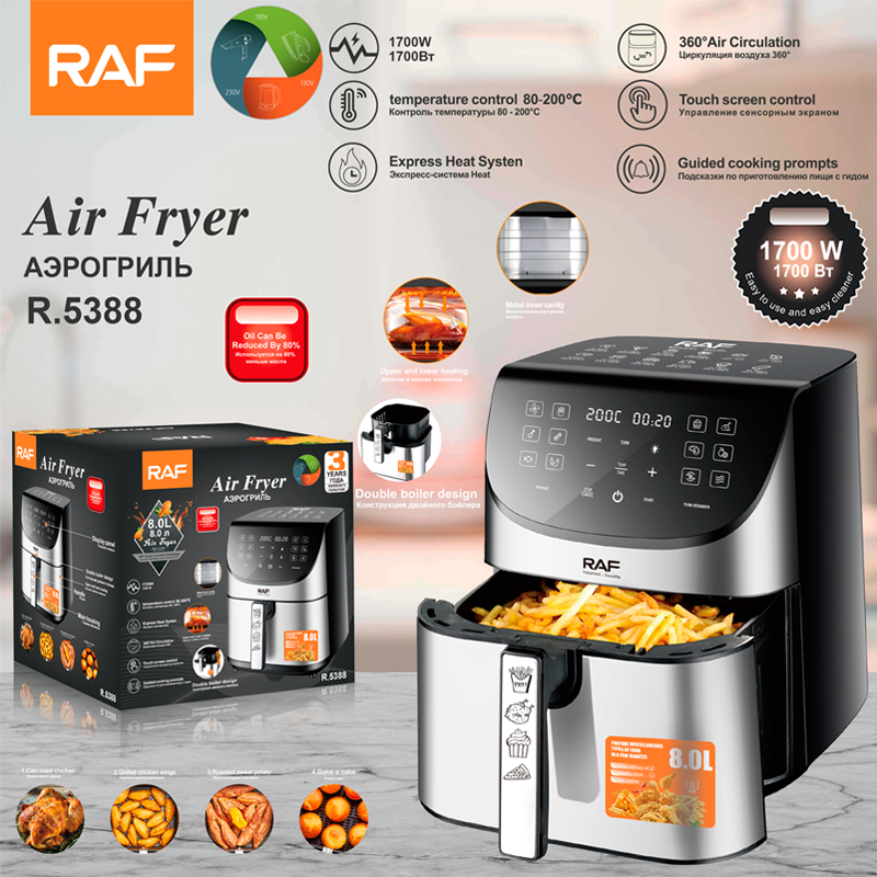 RAF R.5388 - Qoşa Spirallı Mətbəx Fritürü, 8L Həcm, 1700W Güc alt-üst spirall — Digər mətbəx texnikası, Bakı (6)