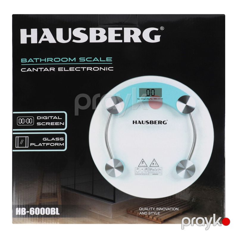 Hausberg HB-6000BL Çəki Tərəzisi LCD Displey, Avtomatik söndürmə 180 kq, Şəffaf şüşə Tərəzi — Tərəzi, Bakı (6)