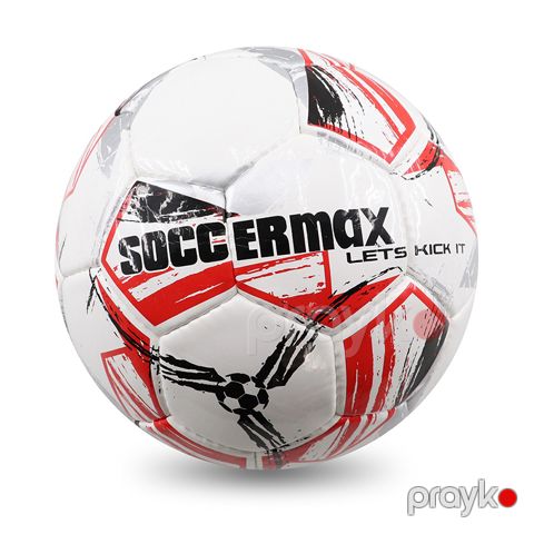 Peşəkar Soccermax Futbol Topu Ağ Qırmızı Dizaynda 5 Nömrəli PU Dəri Soccermax Futbol Topu — Bakı