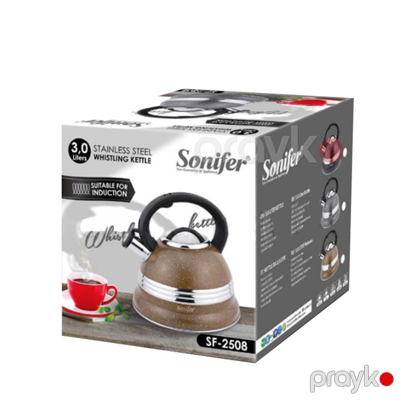 Sonifer SF-2508 Çaydan İstiliyədavamlı Tutacaqlı Paslanmaya Qarşı Fışıltı Yüksək Güclü Güclü Çaydan 3 л — Çaynikler və qəhvə qabları, Bakı (4)