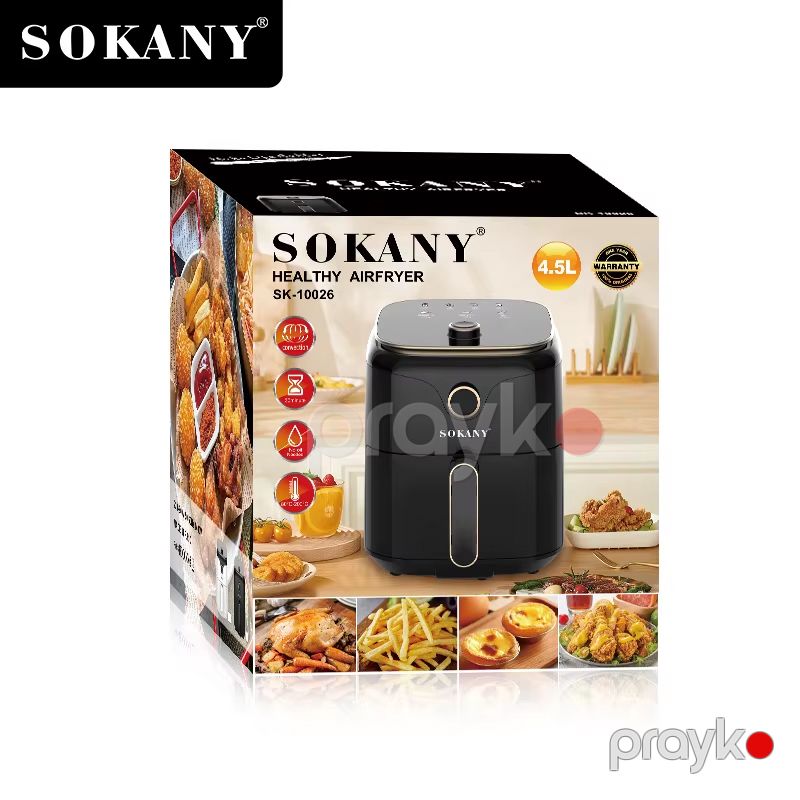 Sokany Fritöz SK-10026 Hava fritöz Sokany SK-10026 Qara 4,5L Mexaniki idarəetmə ilə hava fritözü 1400W Ağıllı — Digər mətbəx texnikası, Bakı (6)