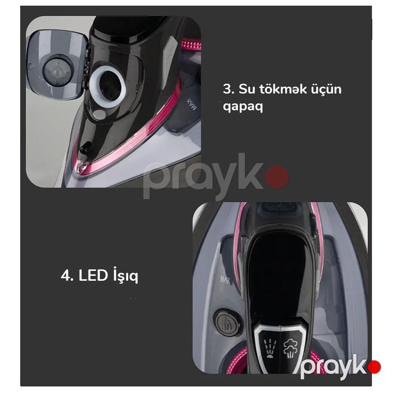 Yeni Yüksək Keyfiyyətli RAF Ruxarlı Ütü Led Ekrana Sahib 2200W Gücündə Professional Buxar Ütüsü R.1195 — Ev texnikası, Bakı (5)