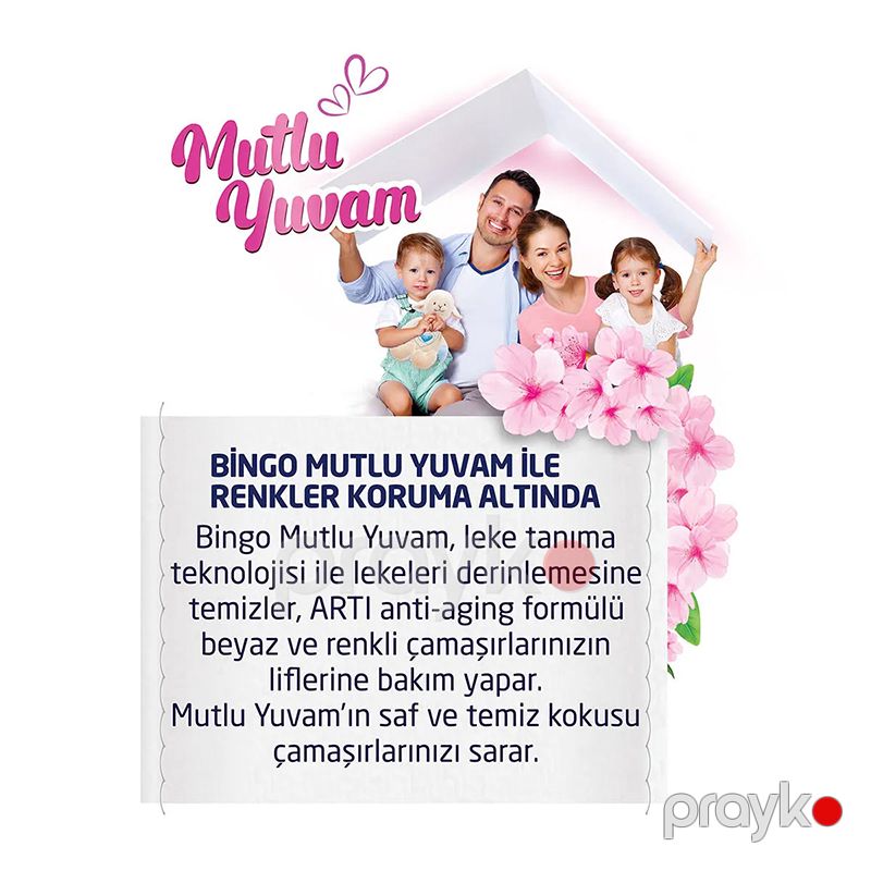 Bingo Mutlu Yuvam Toz Deterjan Tüm Renkler Üçün 10 KG Beyazlar ve Renkliler Bingo Yuyucu Toz 67 Yıkama — Mallar, Bakı (3)