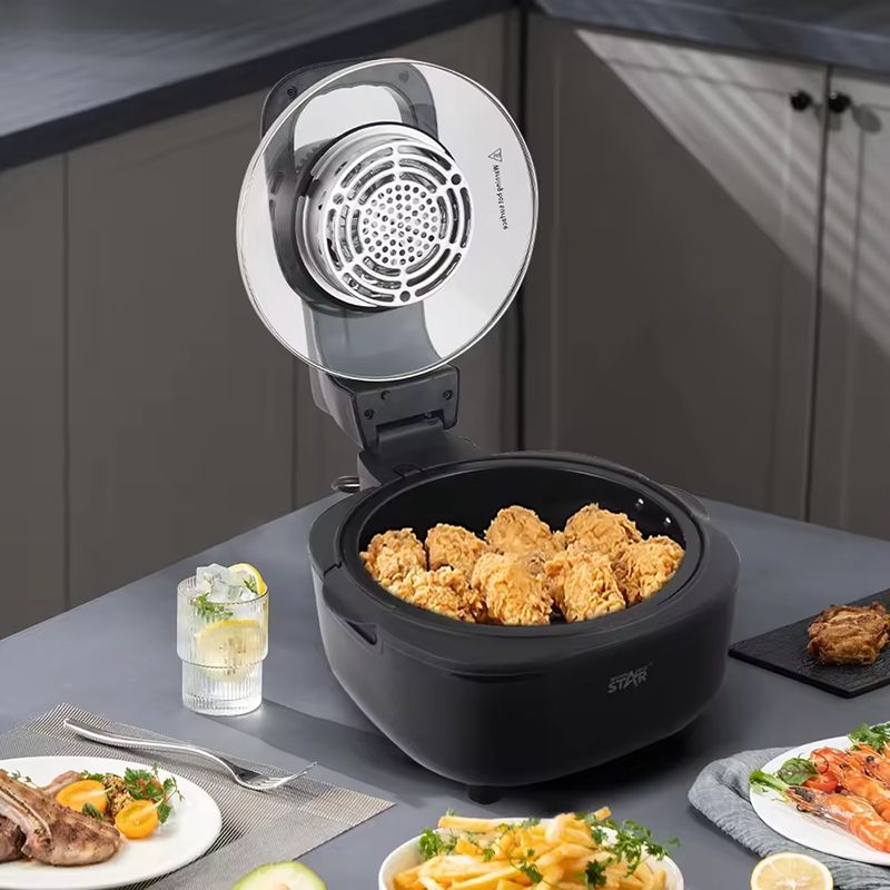 Star ST-9687 Vizual Hava Fritözü 4.5L Sürətli Dövriyyəli Qida Qızardıcı Air Frey 1500W 80-200 — Digər mətbəx texnikası, Bakı (4)