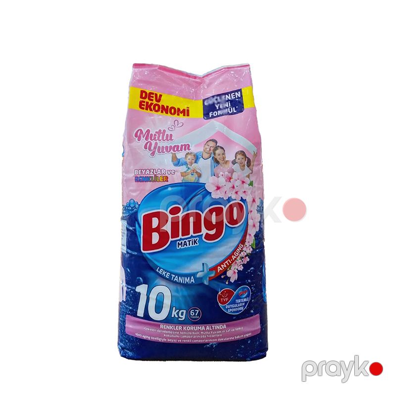 Bingo Mutlu Yuvam Toz Deterjan Tüm Renkler Üçün 10 KG Beyazlar ve Renkliler Bingo Yuyucu Toz 67 Yıkama — Mallar, Bakı (2)
