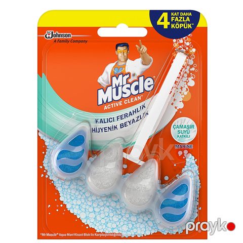 Mr Muscle Active Clean Marine Çamaşır Suyu Katkılı 1 Adet Klozet Bloğu — Bakı