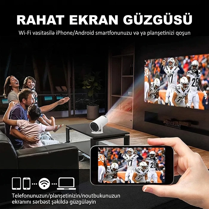 Techvıda HY300 PRO Smart Portativ 4K Mini Proyektor — Eviniz üçün Mükəmməl Kinoteatr Təcrübəsi + 64GB yaddaş kartı Hədiyyə — Elektronika, Bakı (4)