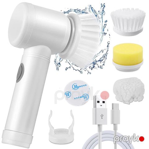 Elektrikli Magic Brush Təmizləyici Fırça 3 Başlıqlı Elektrikli Təmizləmə Fırçası Simsiz Təmizləyici Fırça — Bakı