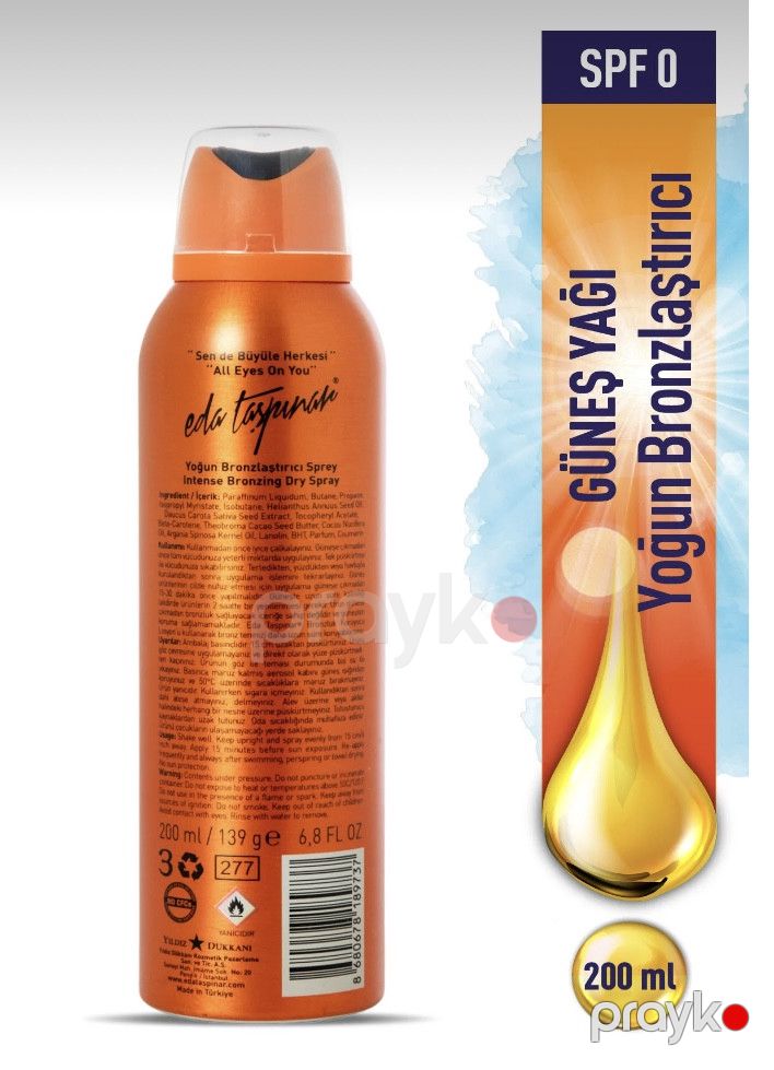Bronzant sprey Eda Taşpınar, bütün dəri növləri, 200 ml — Mallar, Bakı (2)