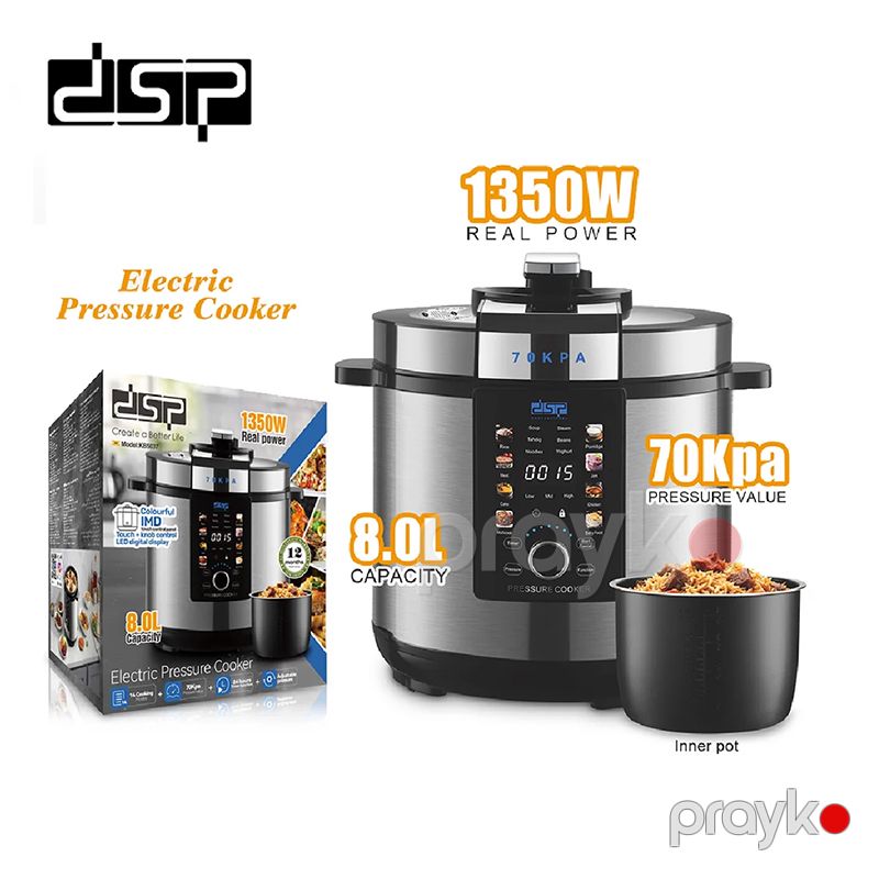 14 bişirmə rejimi ilə 8L Elektrikli Təzyiqli Düyü Bişirici 135W DSP KB5037 Çoxfunksiyalı Elektrikli LED Display Bişirici 70Kpa — Ev texnikası, Bakı (3)