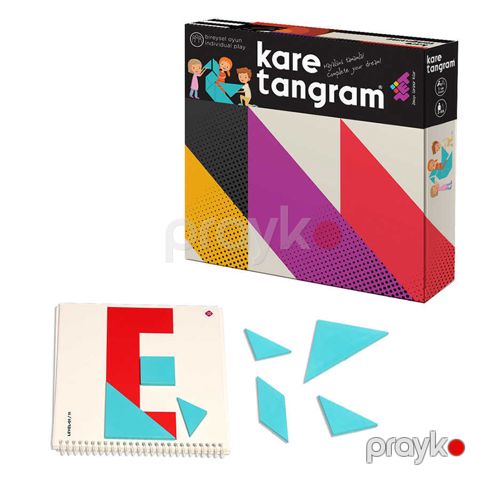 Zet Zeka Kare Tangram Oyunu 7 Parçalı Öyrədici Riyazi Həndəsi Oyun Kare Tangram — Bakı