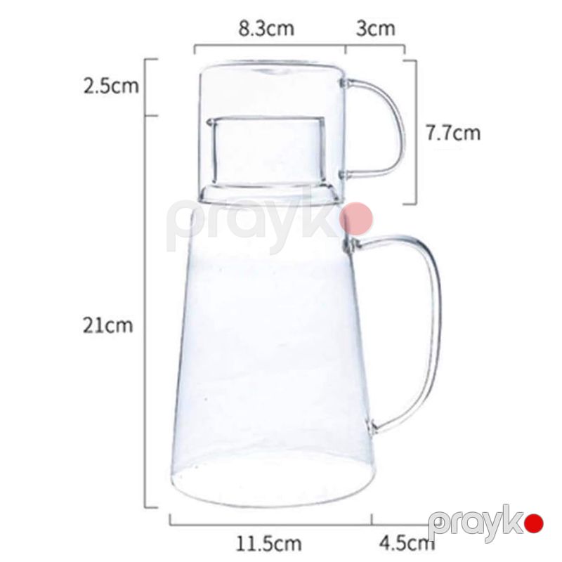 Eleqant Qrafin 1,5L Qapaqlı Şüşə Sürahi İçməli Su Üçün Premium 50Oz Şüşə Su Qabı Qrafinka Dəsti — Qablar və mətbəx əşyaları, Bakı (6)