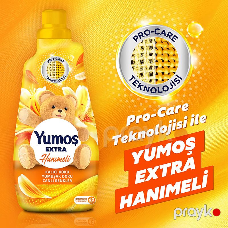 Yumoş Extra Hanımeli Yumuşatıcı 1440 ml 60 Yıkama Yumoş Extra Çamaşır Yumuşatıcı 1440 ml — Mallar, Bakı (2)
