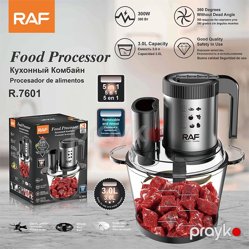 RAF 5-i Birində Keyfiyyətli Qida Prosessoru RAF R.7601 Ət Qiymə Doğrayıcı Maşını 6 Bıçaqlı Elektrikli Tərəvəz Doğrayan 3 Litr — Blenderlər, xırdalayanlar və mikserlər, Bakı (4)