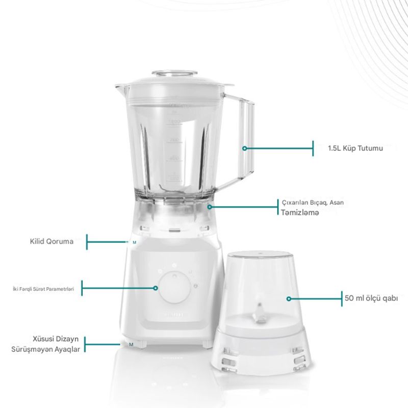 Kumtel HTB-02 Elektrikli Çoxfunksiyalı Blender Smoothie Blender Üyüdücü — Blenderlər, xırdalayanlar və mikserlər, Bakı (5)