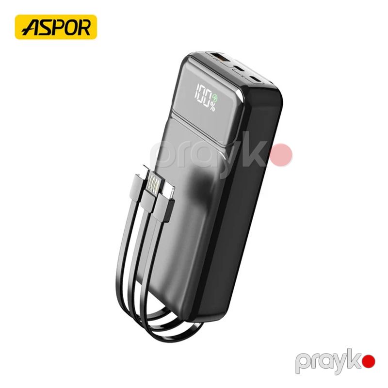 Aspor A316 20000mAh 22.5W Portable Power Bank Fast-Charging Power Bank (Built-in Cables) — Telefonlar və qadjetlər, Bakı (2)