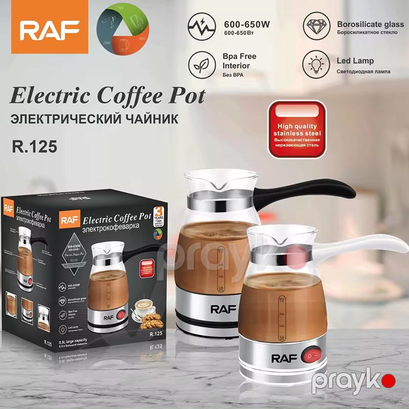 Yeni RAF Premium Şəffaf Şüşə Çaynik Avropa Standartlarına Uyğun Qəhvə Dəmləyicisi R.125 Qəhvə Hazırlayıcı — Digər mətbəx texnikası, Bakı (6)