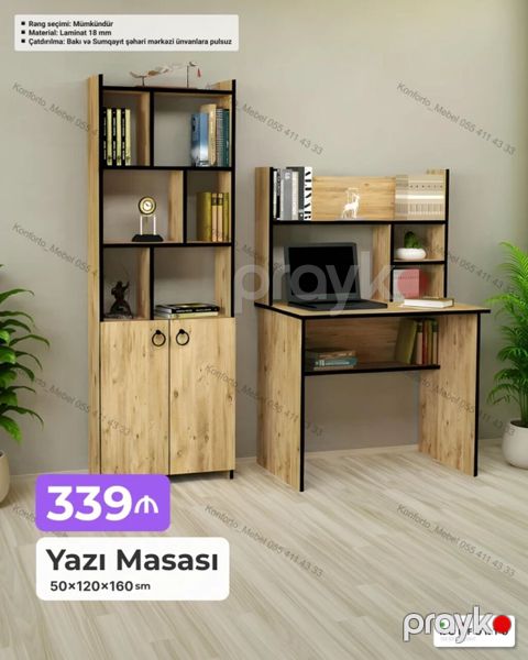 Düz masa, Polkalı, Sadə laminat — Bakı