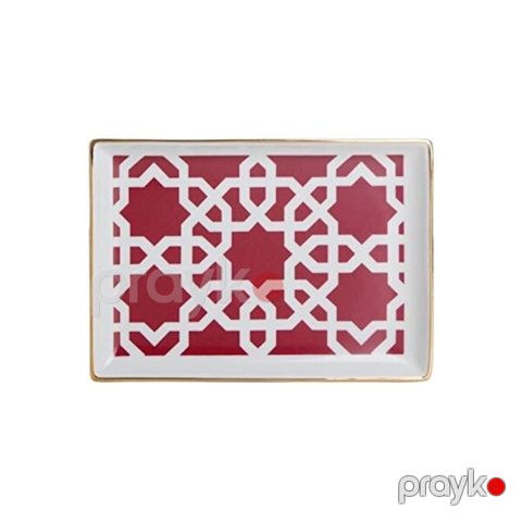 Boşqab Porland Morocco 04AP018781, farfor, qırmızı, 18 sm — Bakı