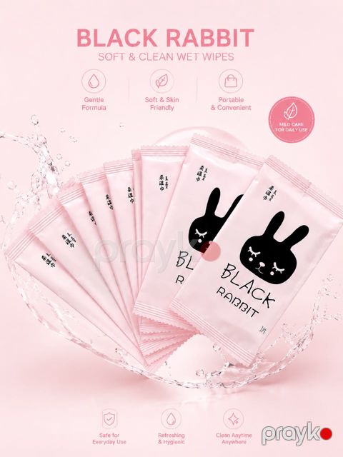 Nəm salfet Black Rabbit Təmizləyici 10 əd — Bakı