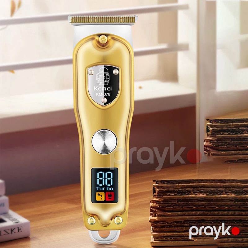 Kişilər Üçün Peşəkar Saç Qırxan Ülgüc Kemei Km-078 LED Saç və Üz Təraş Maşını Elektrikli Simsiz Trimmer — Usturalar, trimmerler və epilyatorlar, Bakı (3)