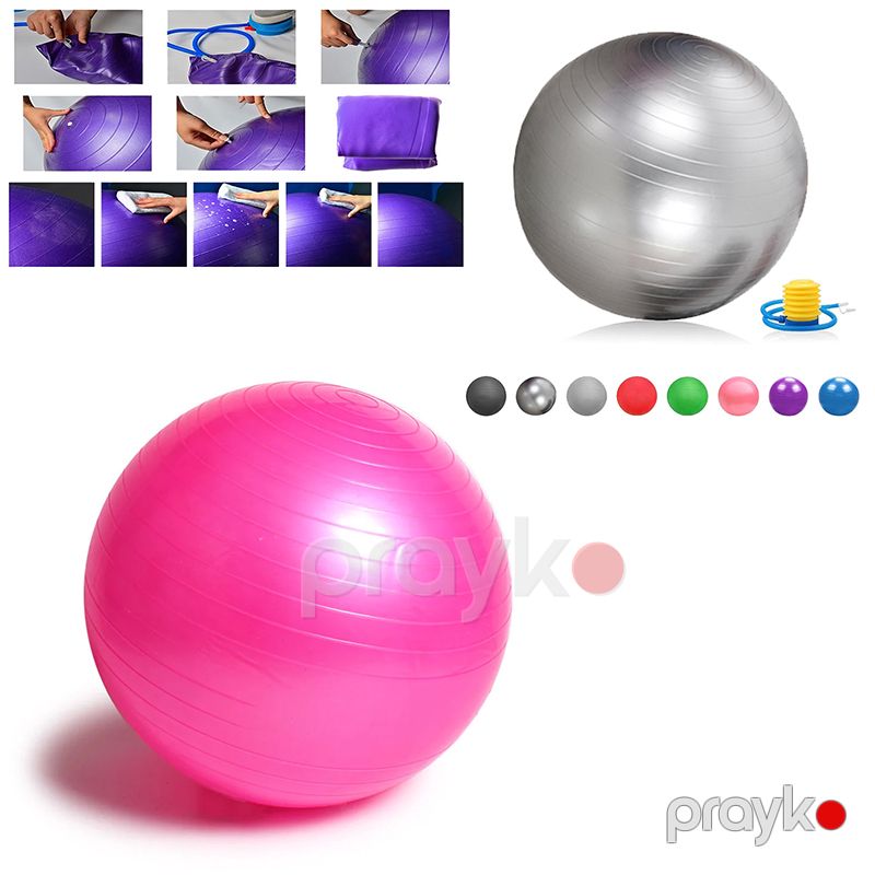 Partlamaya Qarşı Yoqa Topu Fitness Plates Topu Fitness Ball 75sm Yumşaq Gimnastika Topu Swissball Ball Pompası — Fitness və yoqa, Bakı (4)