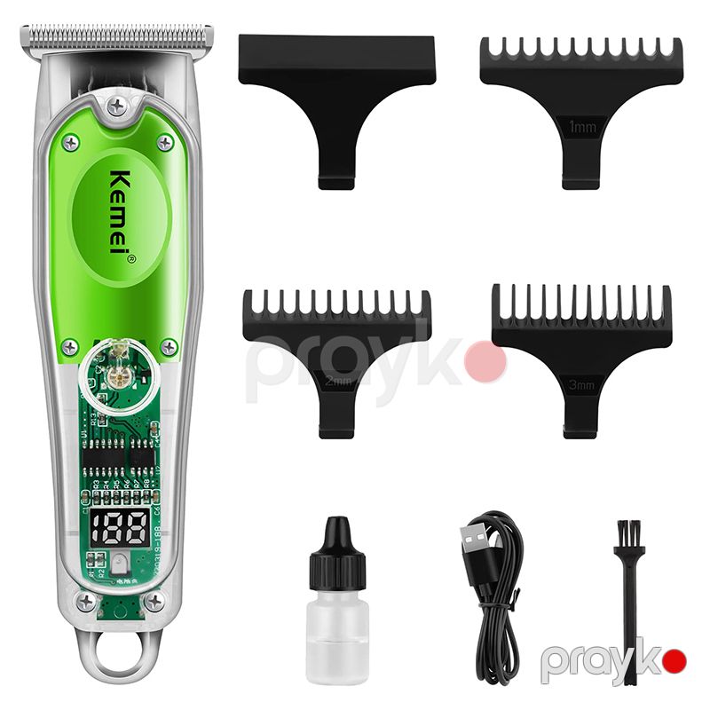 Kemei Kişilər Üçün Simsiz LED Saç Saqqal Kəsmə Makinası Professional USB Hızlı Şarj Saç Saqqal Təraş Maşını — Usturalar, trimmerler və epilyatorlar, Bakı (2)