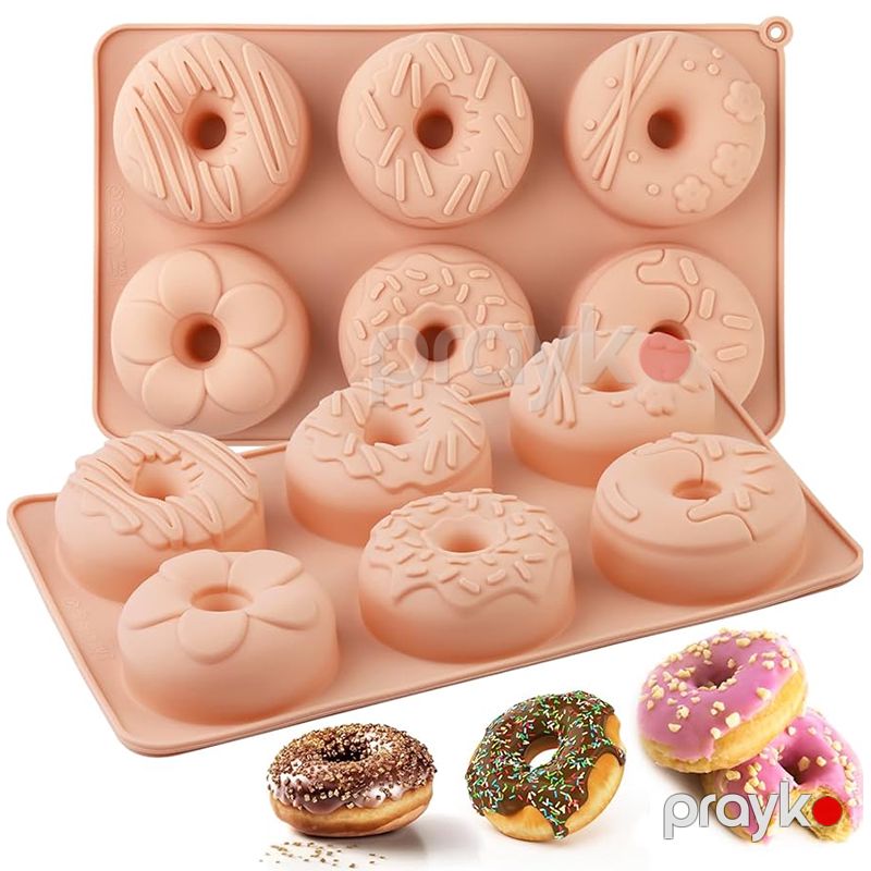 Bənövşəyi Mavi rengli Donuts üçün Silikon Qəlib 6 Yeri olan silikon keks qabı yapışmayan ponçik qəlibi — Qablar və mətbəx əşyaları, Bakı (3)