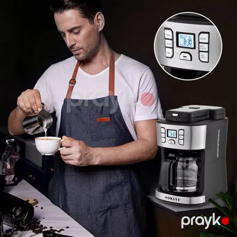 Sokany SK-506E Çoxfunksiyalı Qəhvə Maşını Yüksək Keyfiyyətli Kappuçino Espresso Kofe Hazırlayan Aparat 950W — Bakı