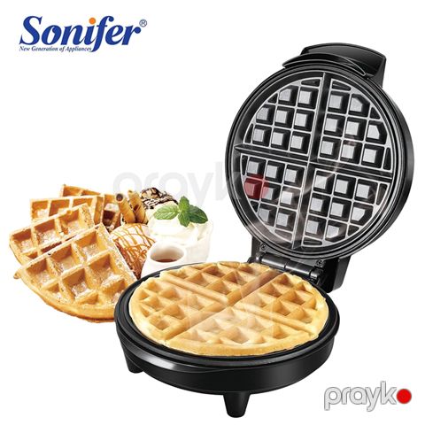 Sonifer SF-6084 220v Termostat Nəzarətli Yuvarlak Elektrikli Toster Böyük Tutumlu Waffle Hazırlayıcı 1000W — Bakı