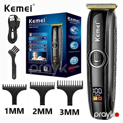 Kemei Kişilər Üçün Elektrikli Üz Saqqalı Bədən Saç Kəsmə Cihazı Elektrikli Saqqal Qırxma Makinası KM-5072 — Bakı