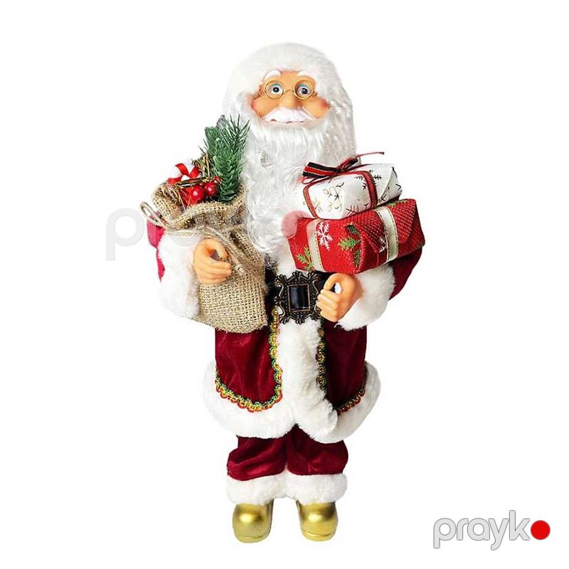 Şaxta Baba 60SM Santa Milad Fiqurlu Kukla Heykəli Qirmizi BB 239-27 Heykəl 60 sm Hündürlükdə Şaxta Baba — Mallar, Bakı (2)